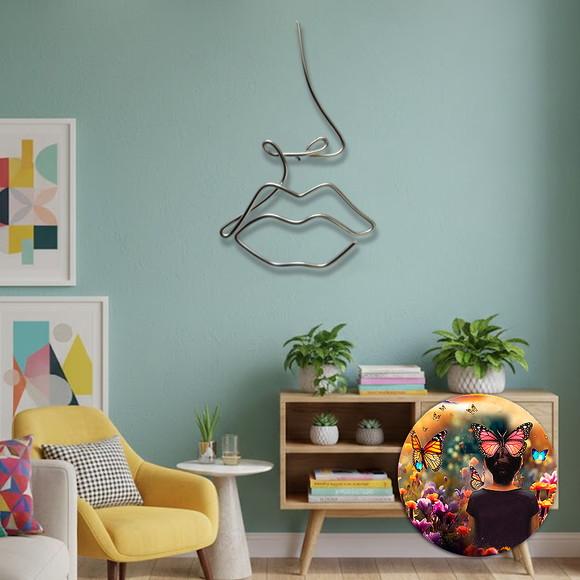 Escultura em Arame Silhueta Decoração Parede Sala e Quarto