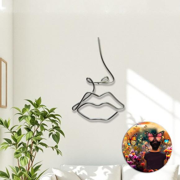 Escultura em Arame Silhueta Decoração Parede Sala e Quarto
