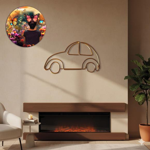 Escultura de Parede Carro Fusca Decora Ambiente Sala Quarto