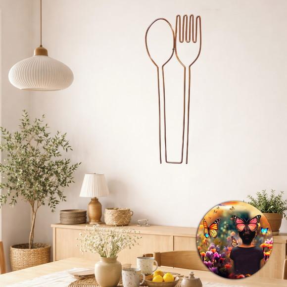 Escultura de Parede Garfo e Colher Decoração Copa Cozinha