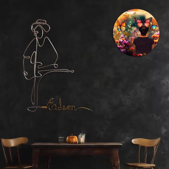 Escultura de Parede Guitarrista Personalizado