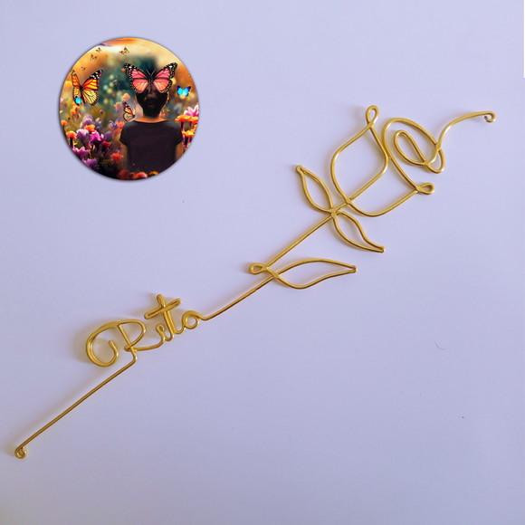Escultura de Parede Rosa Decoração Floral Personalizada