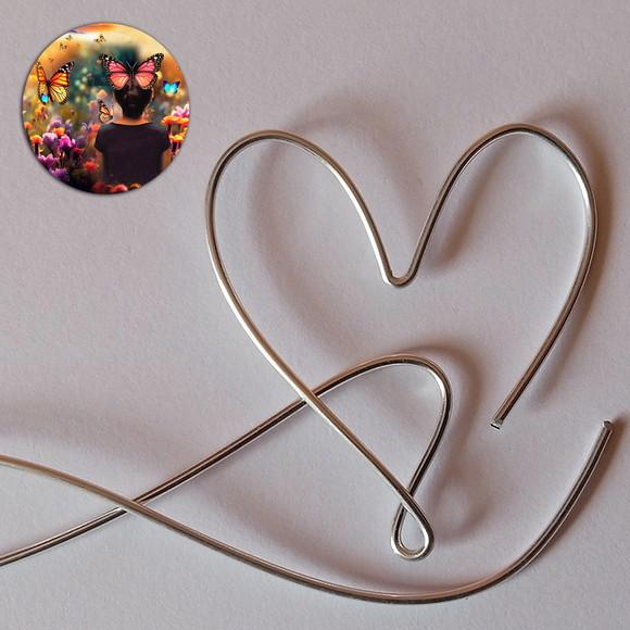 Escultura em Arame Coração Amor Infinito Decoração de Parede