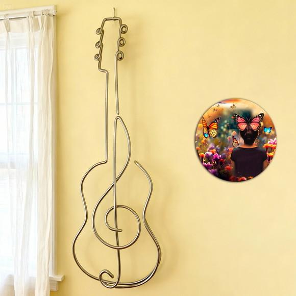 Escultura Violão com Clave de Sol Elegante