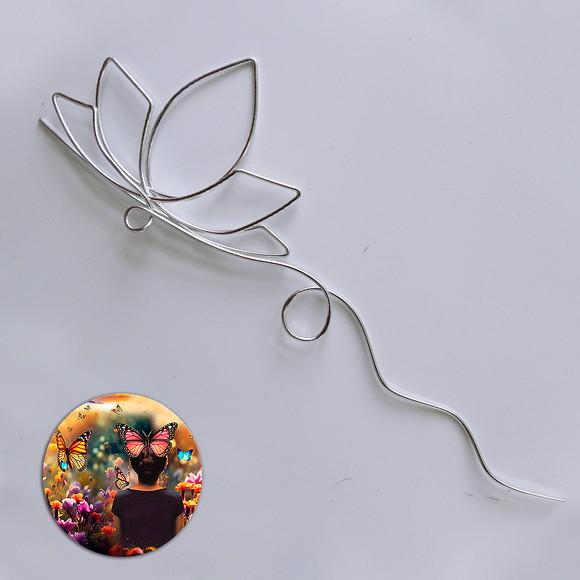 Escultura em Arame Flor de Lótus Arte Decorativa