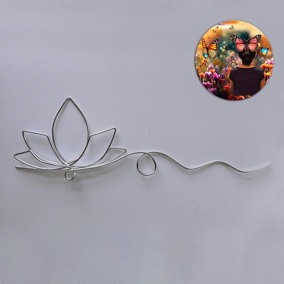 Escultura em Arame Flor de Lótus Arte Decorativa