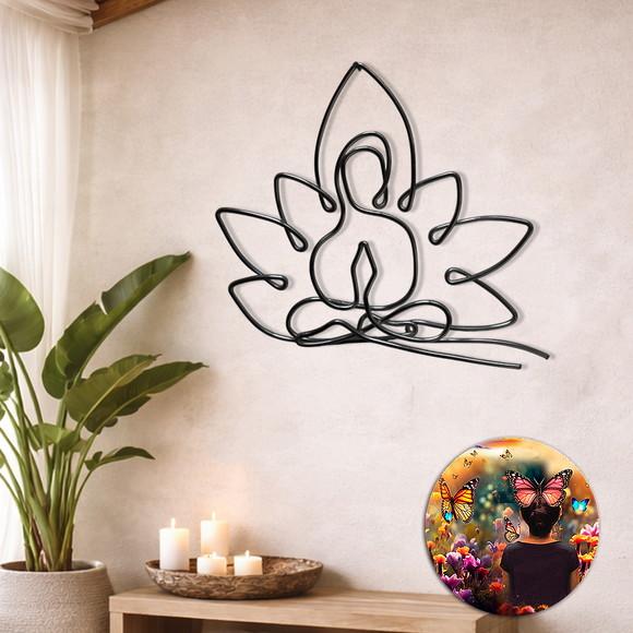 Escultura de Parede Yoga  Arte Decorativa Zen
