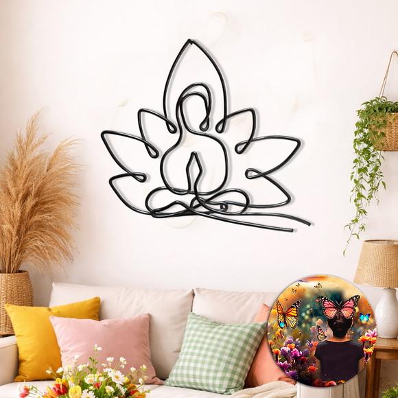 Escultura de Parede Yoga  Arte Decorativa Zen