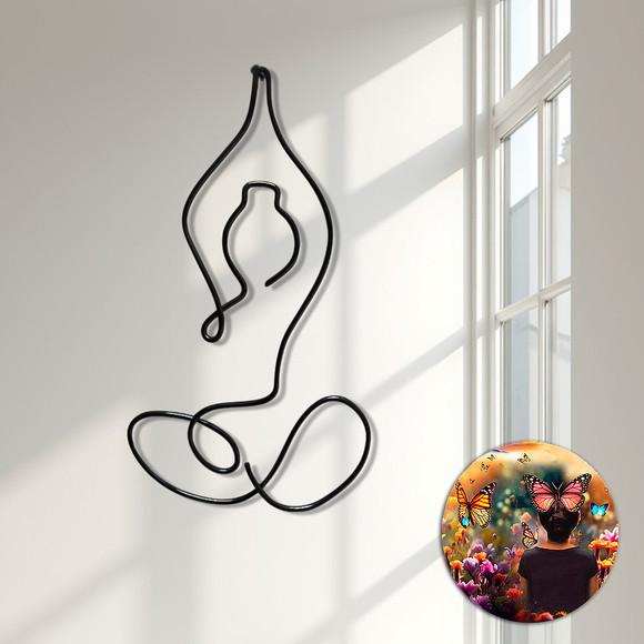 Escultura em Arame Yoga  Zen Arte Decorativa