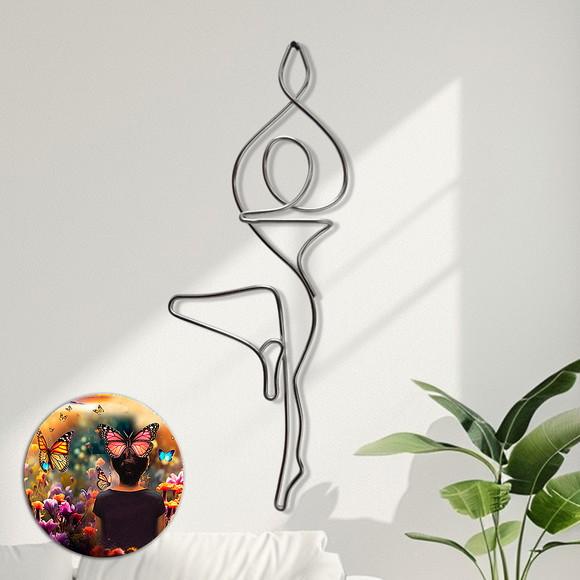 Escultura em Arame Yoga  Arte Decorativa