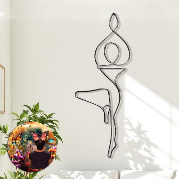 Escultura em Arame Yoga  Arte Decorativa