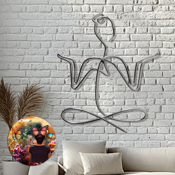 Escultura em Arame Yoga Arte Decorativa