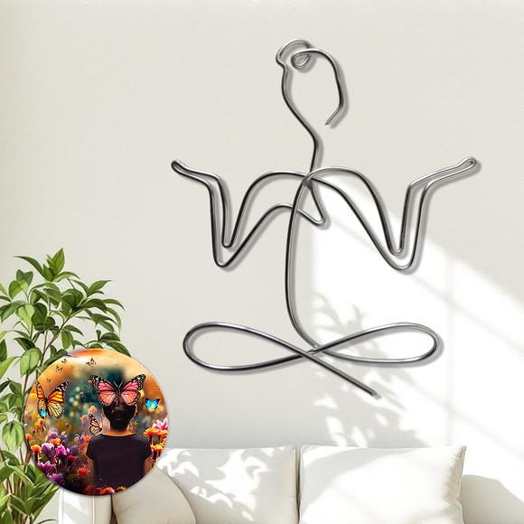 Escultura em Arame Yoga Arte Decorativa