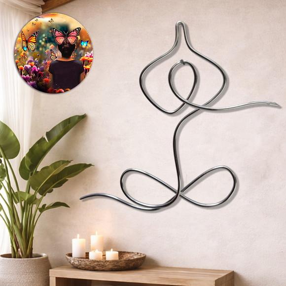 Escultura Yoga em Arame Arte Decorativa