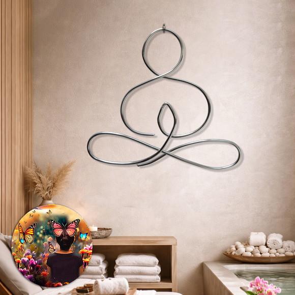 Escultura de Parede Yoga  Arte Decorativa Zen