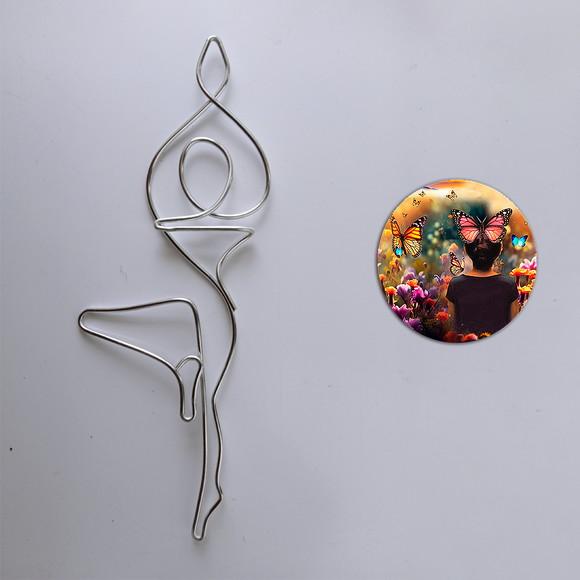 Escultura em Arame Yoga  Arte Decorativa
