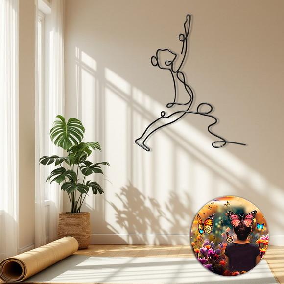 Escultura Yoga Zen em Arame Arte Decorativa Esotérica