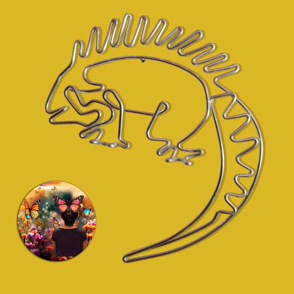 Iguana Escultura Minimalista de Parede