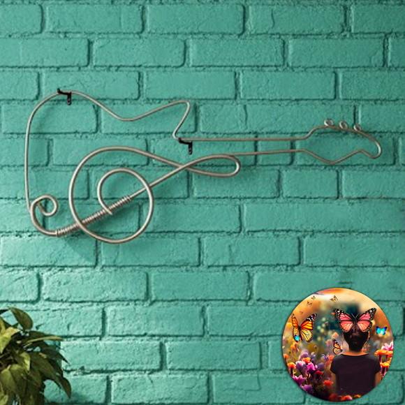 Guitarra Escultura em Arame Decoração de Parede