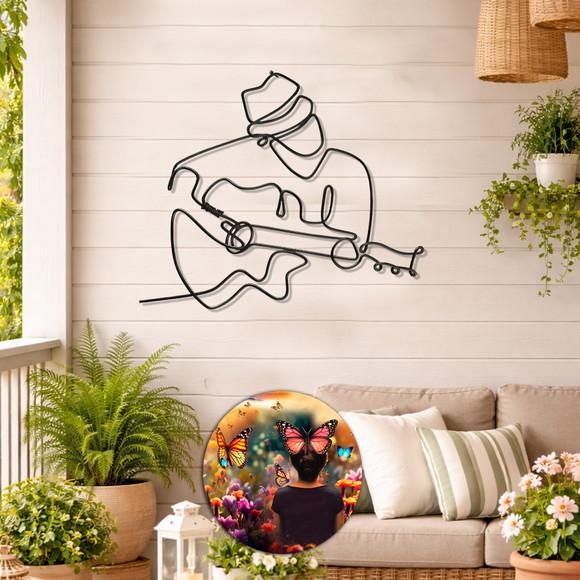 Violeiro Escultura de Parede Home Decor