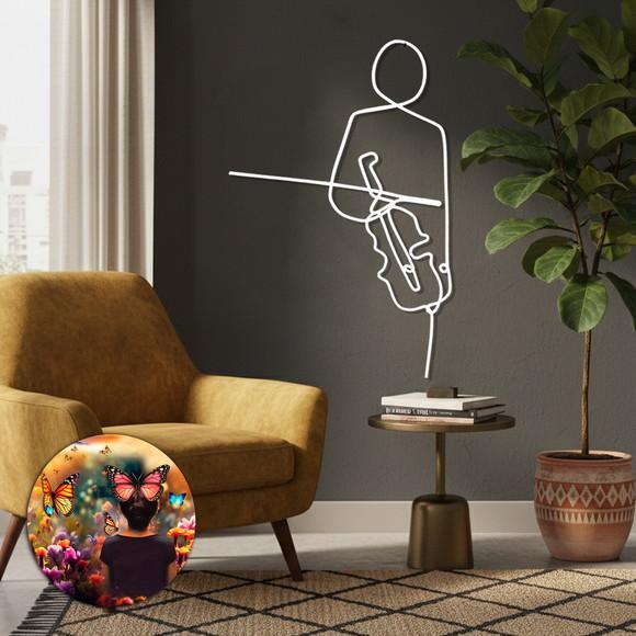 Violinista Escultura de Parede ou Móbile Caricatura Músico