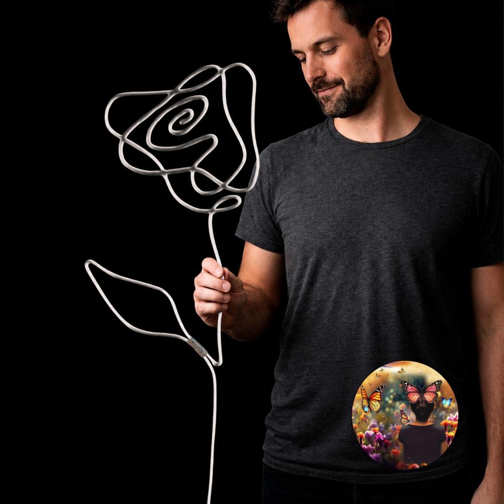 Escultura de Parede Rosa Decoração Floral
