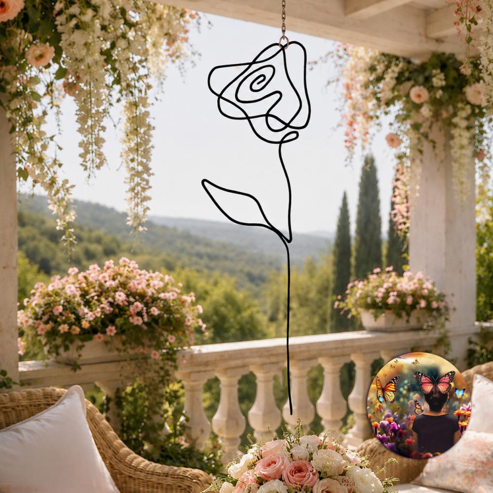 Escultura de Parede Rosa Decoração Floral