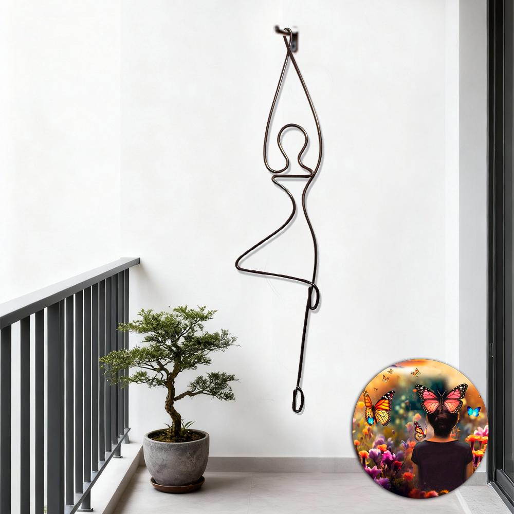 Escultura de Parede Yoga Zen Móbile Decoração