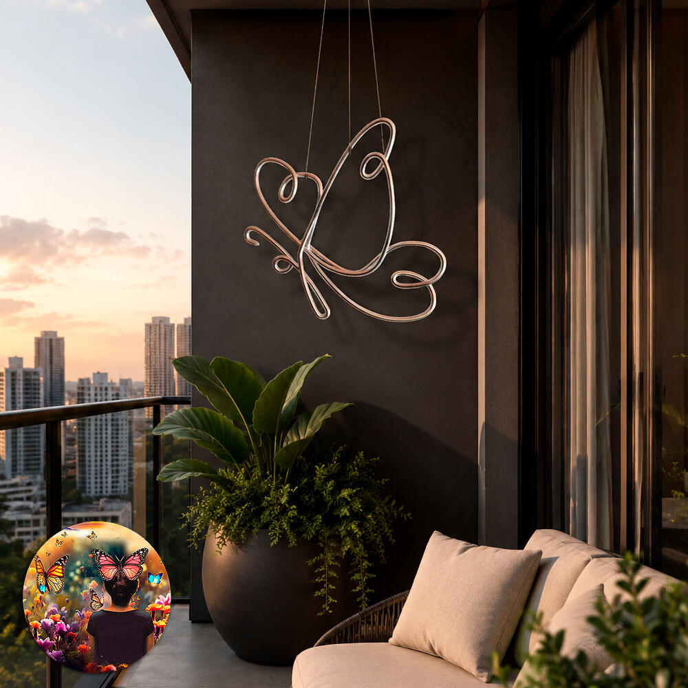 Móbile escultura em Arame Borboleta Para Decoração de Ambiente