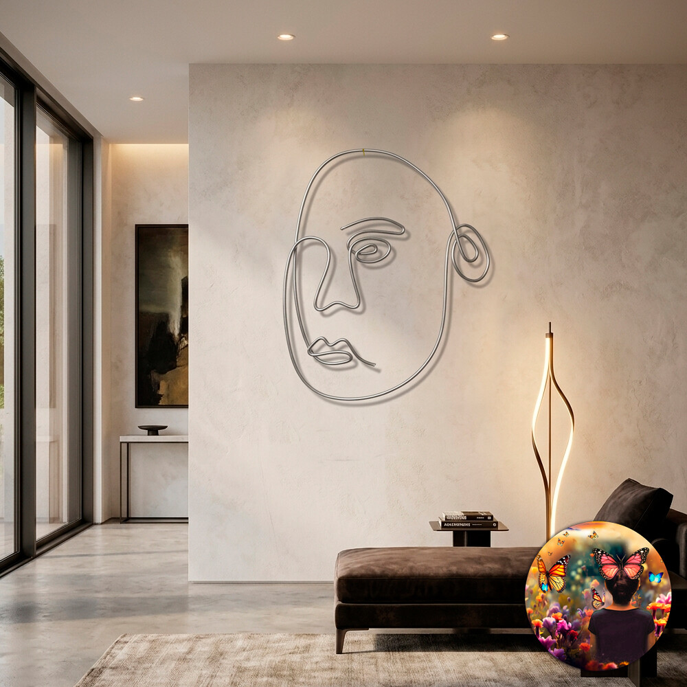 Escultura de Parede Rosto Caricatura Contemporânea para Decoraç