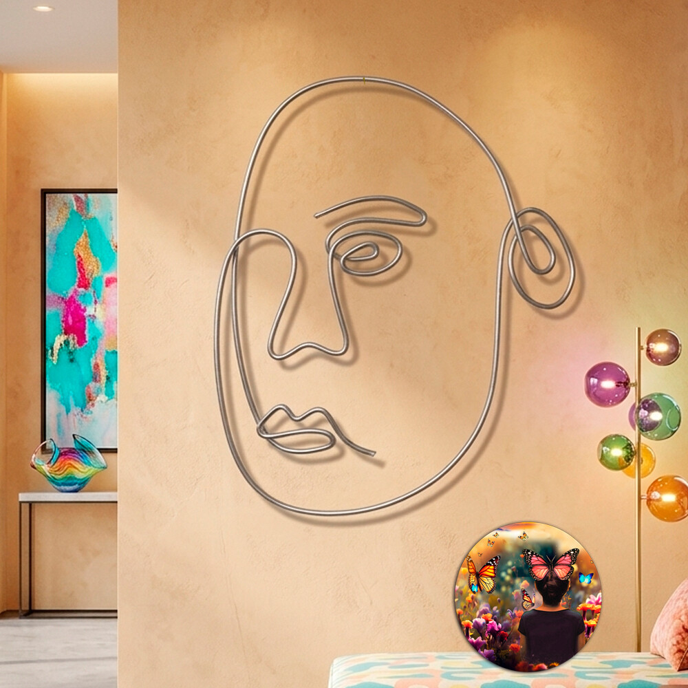 Escultura de Parede Rosto Caricatura Contemporânea para Decoraç