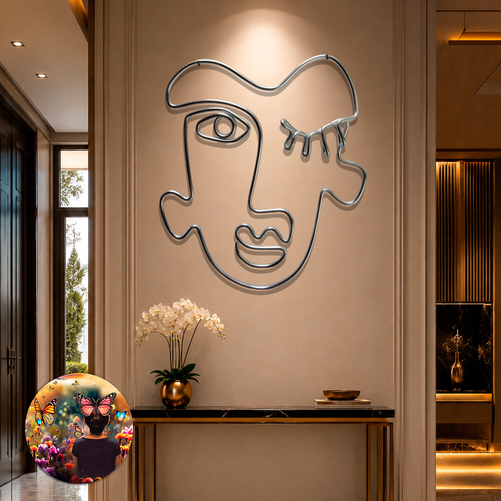Escultura de Parede Rosto Caricatura Decoração Sala
