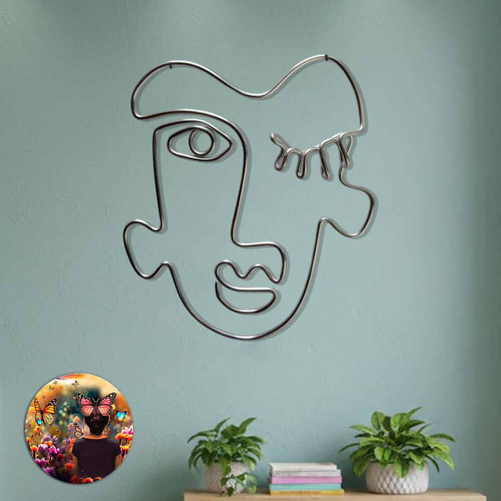 Escultura de Parede Rosto Caricatura Decoração Sala