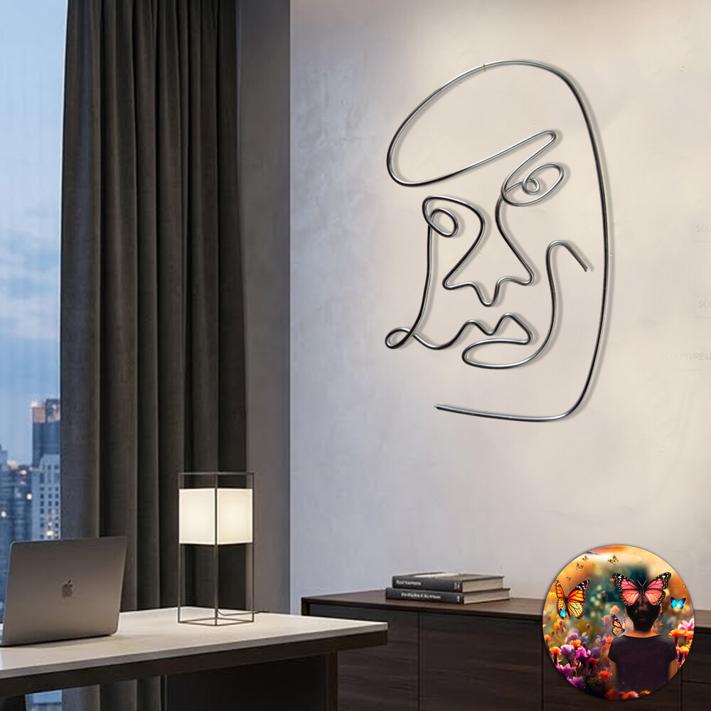 Escultura de Parede Rosto Decoração de Ambientes