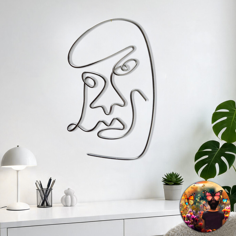 Escultura de Parede Rosto Decoração de Ambientes