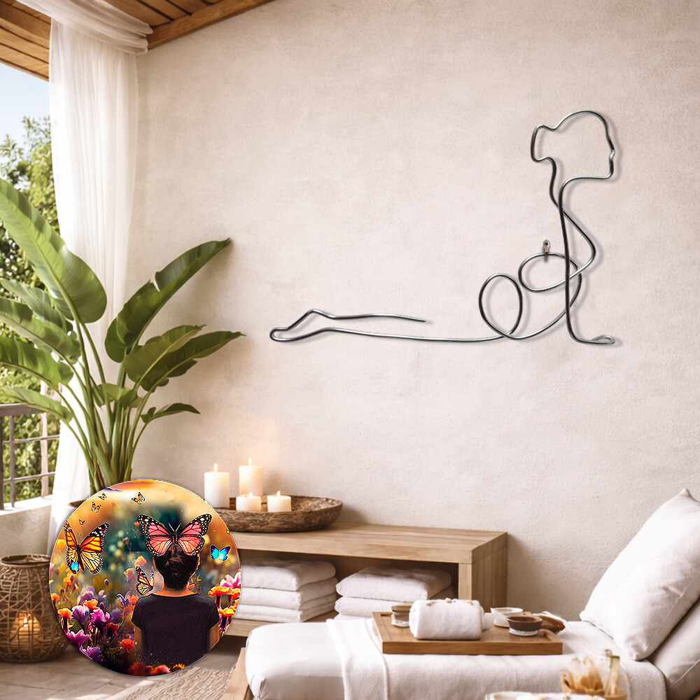 Escultura em Arame Yoga Zen Arte Decoração de Ambiente