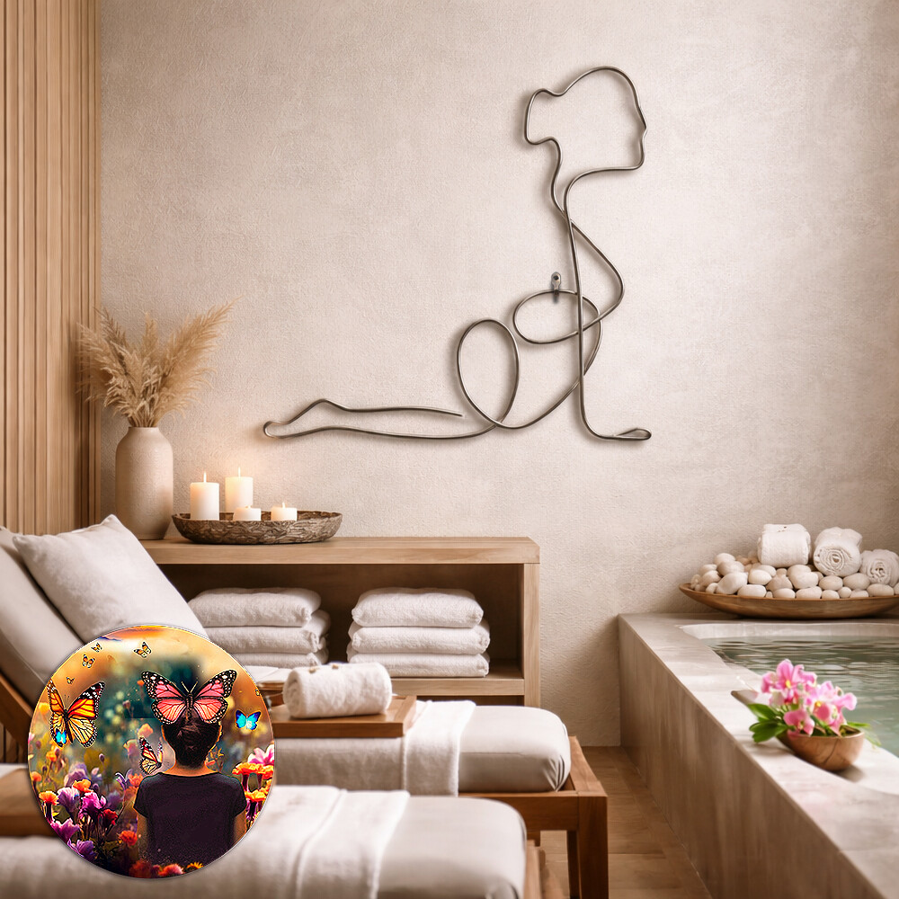Escultura em Arame Yoga Zen Arte Decoração de Ambiente