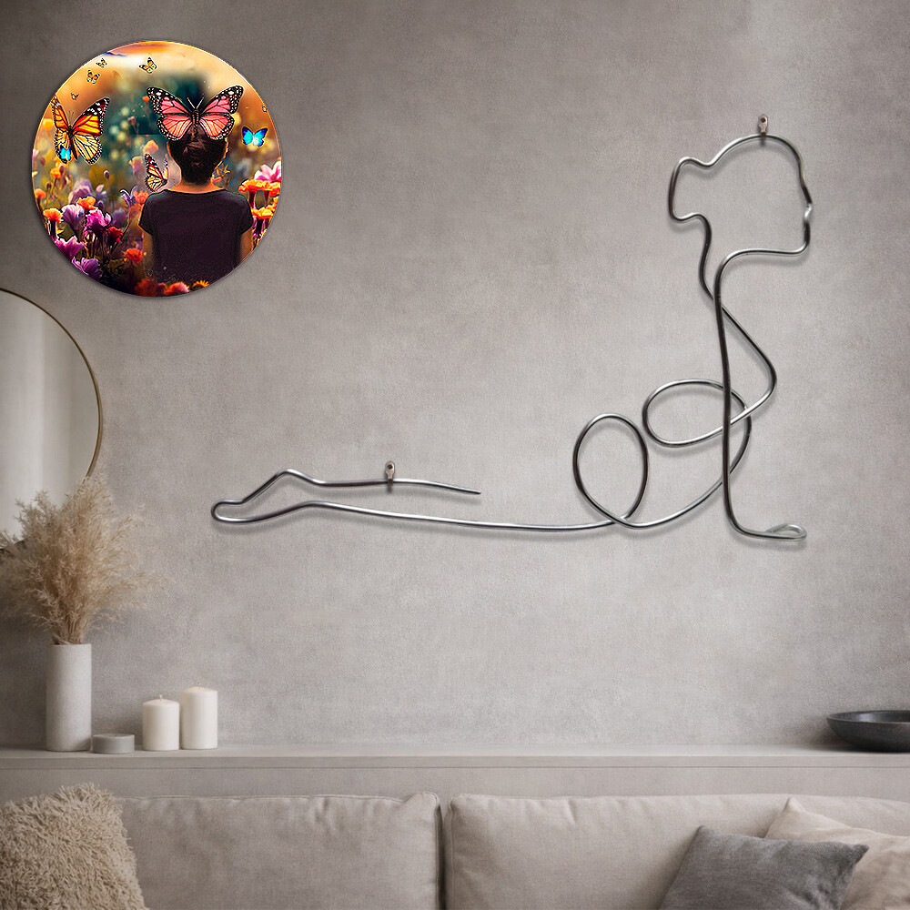 Escultura em Arame Yoga Zen Arte Decoração de Ambiente