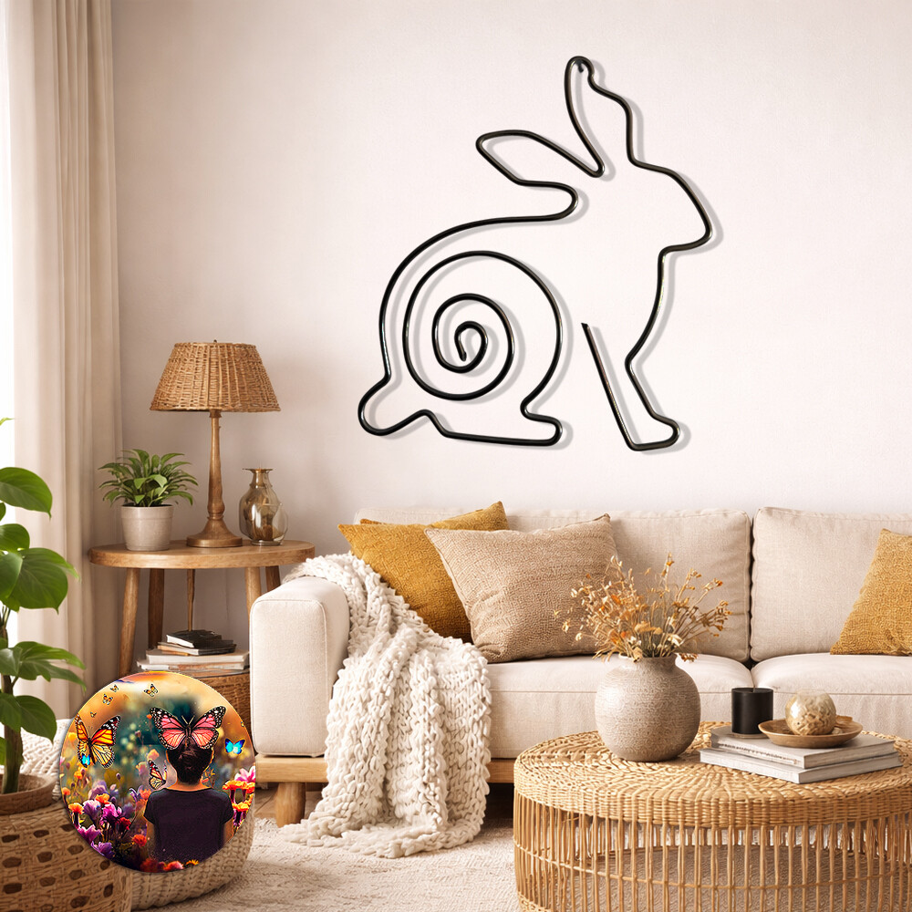 Escultura de Coelho em Arame 90 cm | Decoração de Parede Eco Ch