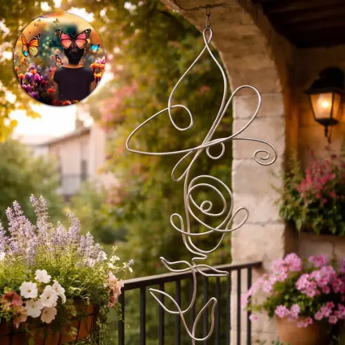 Borboleta e Flor Escultura de Parede Móbile Decoração de Ambientes