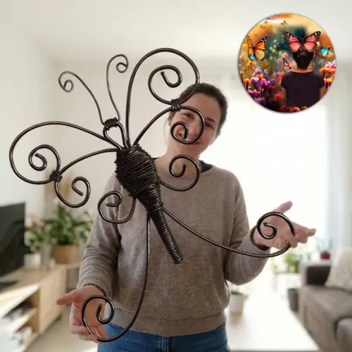 Escultura Borboletas Arte em Metal Decoração Minimalista