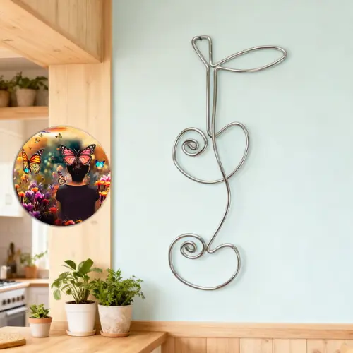 Escultura de Arame Cerejas Arte Minimalista Cozinha Decorada