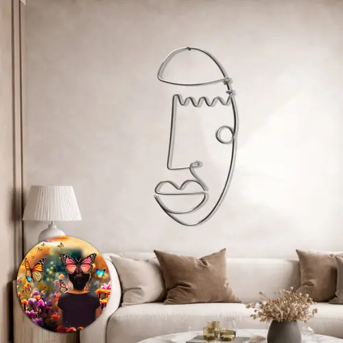 Escultura de Arame Rosto Arte Moderna Caricatura Decoração