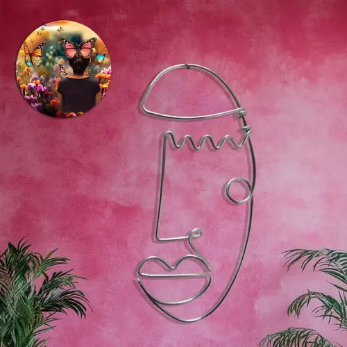 Escultura de Arame Rosto Arte Moderna Caricatura Decoração