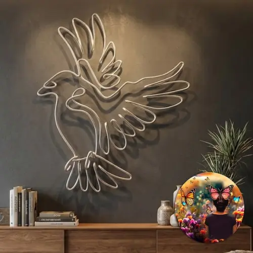 Escultura de Parede Águia Decoração Criativa Minimalista Eco