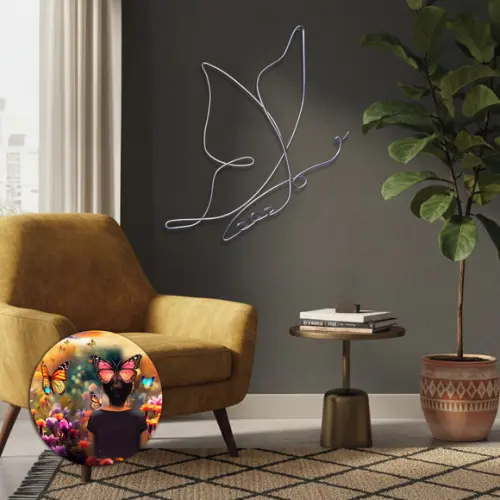 Escultura de Parede Borboleta Arte Decoração Ambiente Sofistica