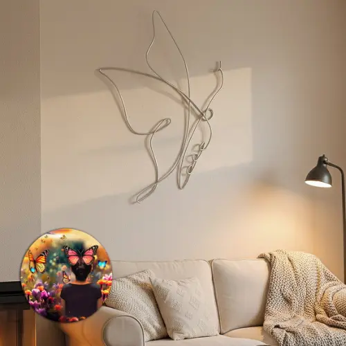 Escultura de Parede Borboleta Arte Decoração Ambiente Sofistica