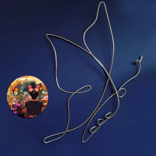 Escultura de Parede Borboleta Arte Decoração Ambiente Sofistica
