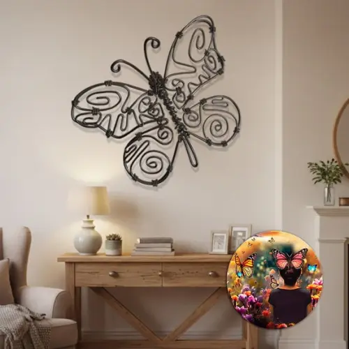 Escultura de Parede Borboleta Arte Decorativa Minimalista