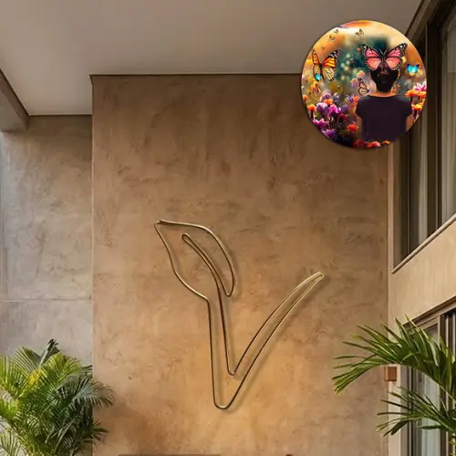 Escultura de Parede Folha Decoração Eco